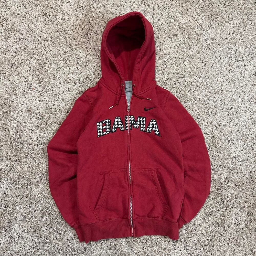 Nike Women's Red and Burgundy Hoodie